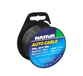 CABLE S/CORE 4MM 15A 4M BLACK - 5814-4BK