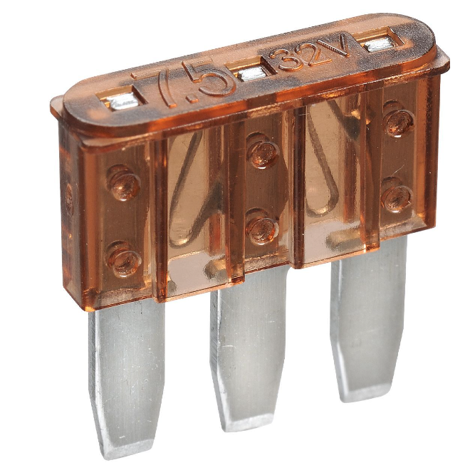 7.5 AMP MICRO 3 BLADE FUSE (BLISTER 5) - 51207BL