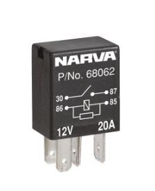 12V 20A NORMALLY OPEN 4 PIN MICRO RELAY W RESISTOR - 68062BL