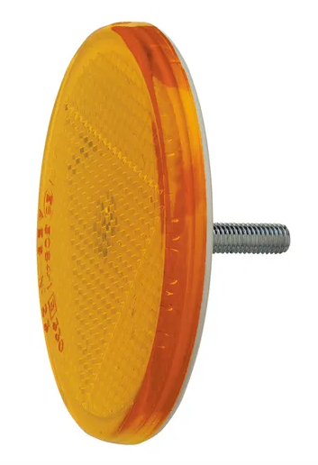 AMBER RETRO REFLECTOR (A) 65MM FIXING BOLT BL (2) - 84001BL
