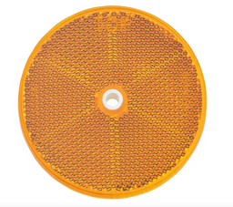 AMBER RETRO REFLECTOR 80MM C/FIX HOLE BL (2) - 84021BL