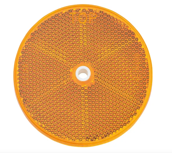 AMBER RETRO REFLECTOR 80MM C/FIX HOLE BL (2) - 84021BL