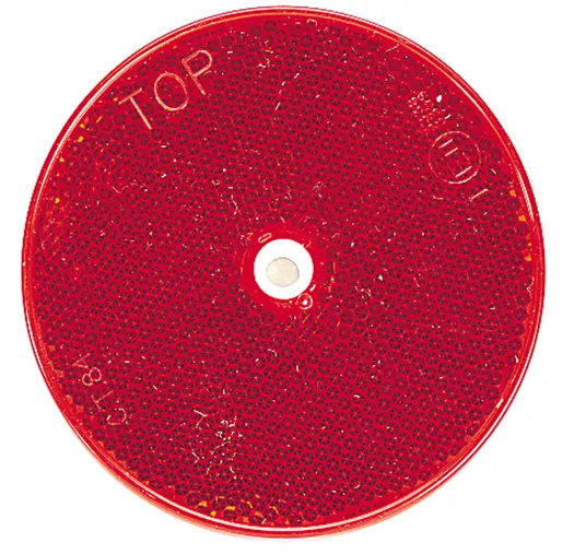 RED RETRO REFLECTOR 80MM CENTRAL FIXING HOLE BL(2) - 84022BL