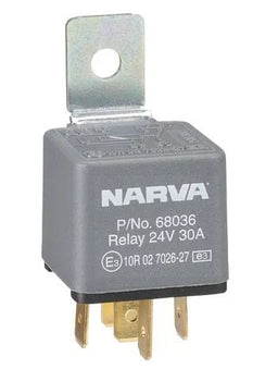 24V 30A NORMALLY OPEN 5 PIN RELAY WITH RESISTOR - 68036