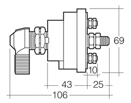 BATTERY MASTER SWITCH LEVER TYPE W INDEXING POST - 61075