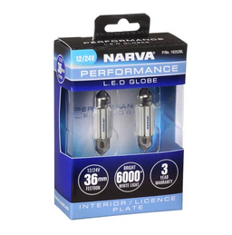 GLOBE LED COOL WHITE 12/24V  8.5 X 36MM 2PK - 18252BL