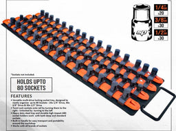 WORKSHOP - LOCKING SOCKET TRAY 80PC 1/4, 3/8 & 1/2 - SP31780