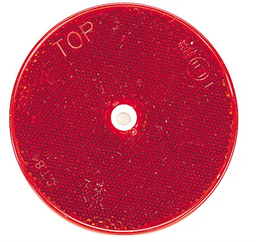 RED RETRO REFLECTOR 80MM CENTRAL FIXING HOLE BL(2) - 84022BL