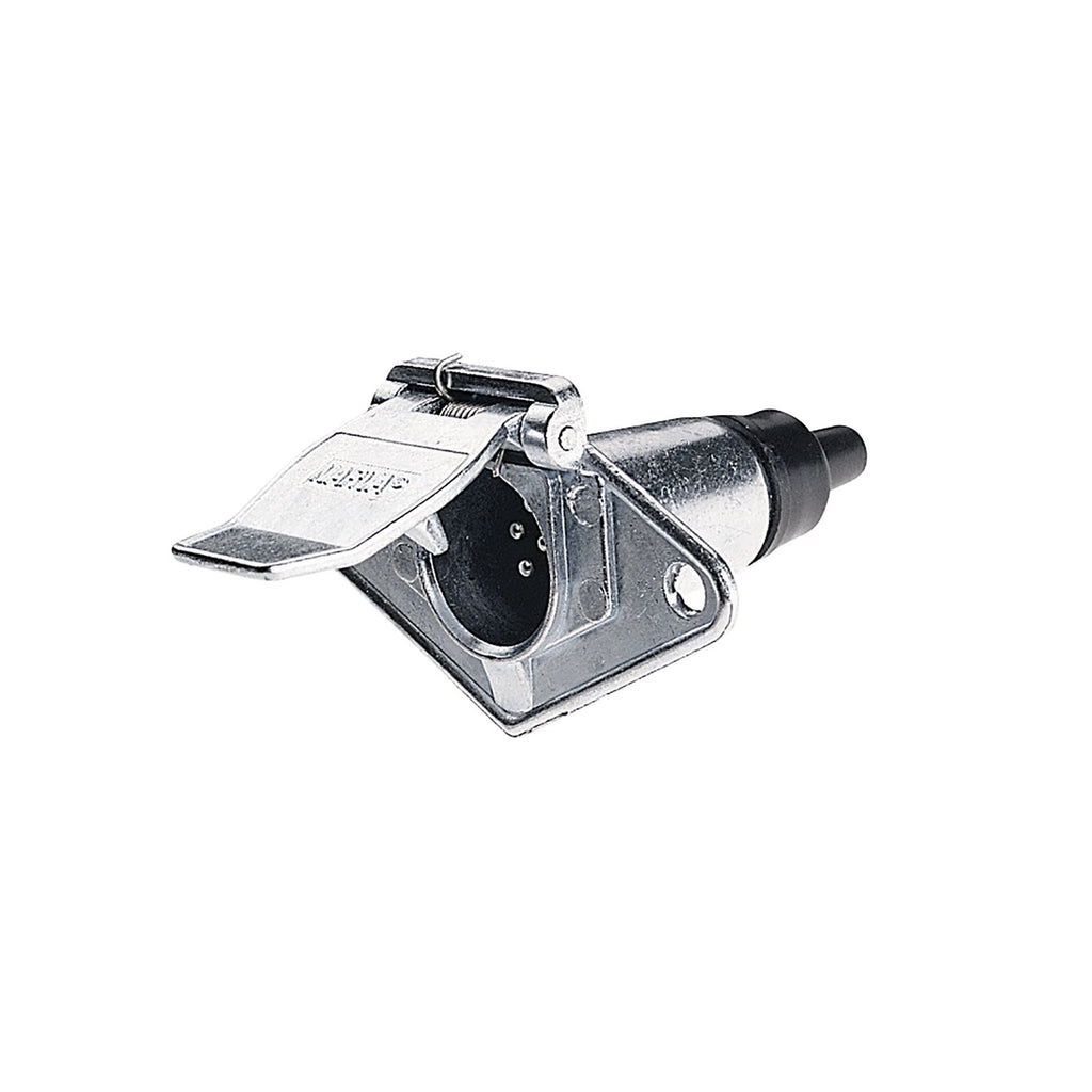 7 PIN SMALL ROUND METAL TRAILER SOCKET - 82032BL