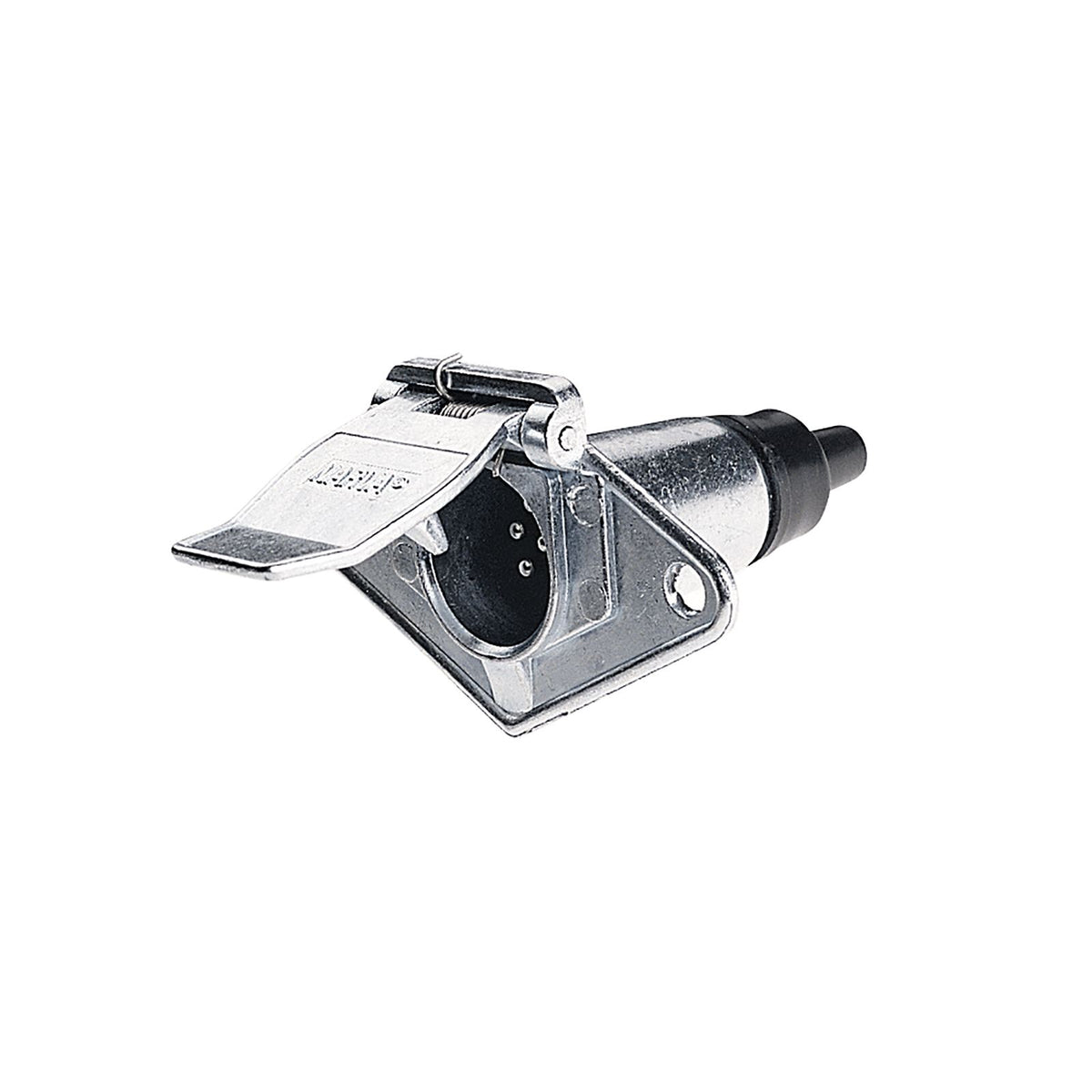 7 PIN SMALL ROUND METAL TRAILER SOCKET - 82032BL