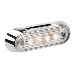 FRONT OUTLINE MARKER LED FEOM (W) CHROME BASE - 90812CBL