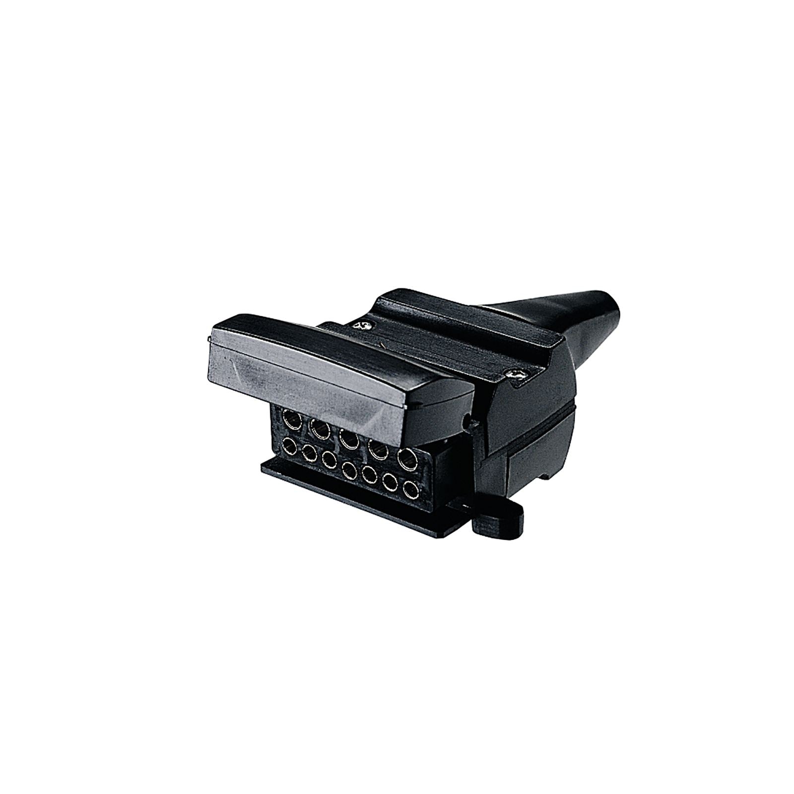 12 PIN FLAT TRAILER SOCKET BLACK BLISTER PACK (1) - 82072BL