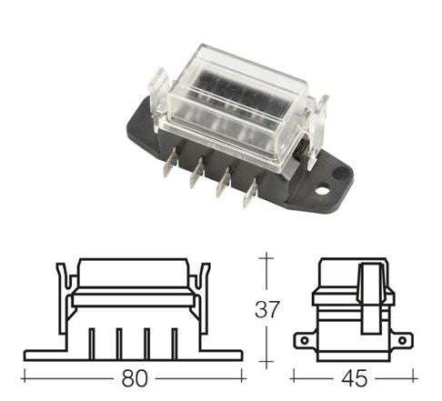 4-WAY STANDARD ATS BLADE FUSE BOX (PACK OF 1) - 54420BL