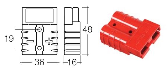 HEAVY-DUTY 50 AMP CONNECTOR HOUSING RED - 57200R