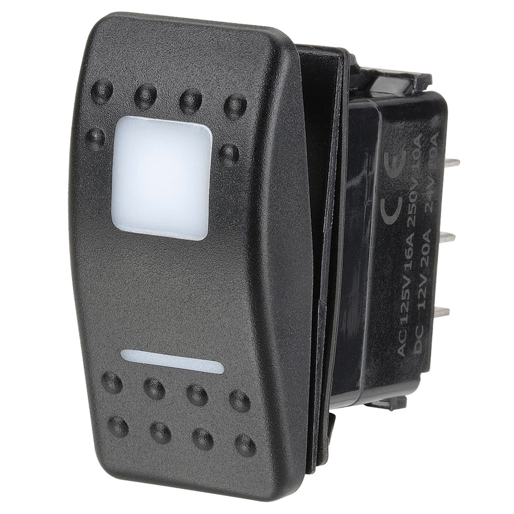 12/24V ON/OFF/ON LED ILLUMIN SEALED ROCKER SWITCH - 63168BL