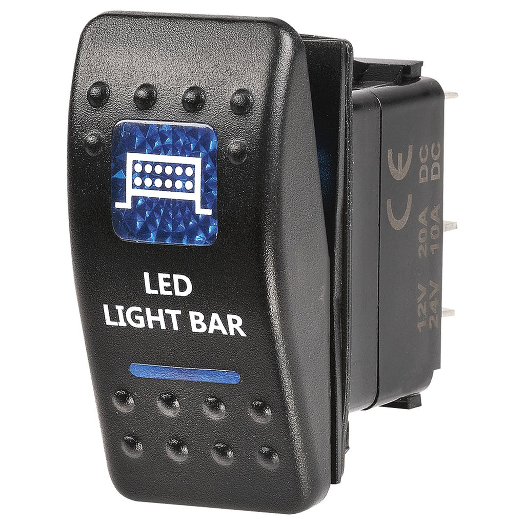 12V ILLUMINAT OFF/ON SEALED ROCKER SWITCH W SYMBOL - 63145BL