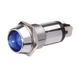 24 VOLT CHROME PILOT LAMP WITH BLUE LED - 62098BL