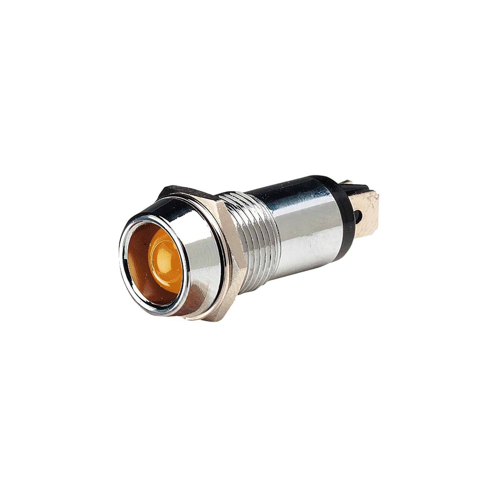 24 VOLT CHROME PILOT LAMP WITH AMBER LED - 62095BL