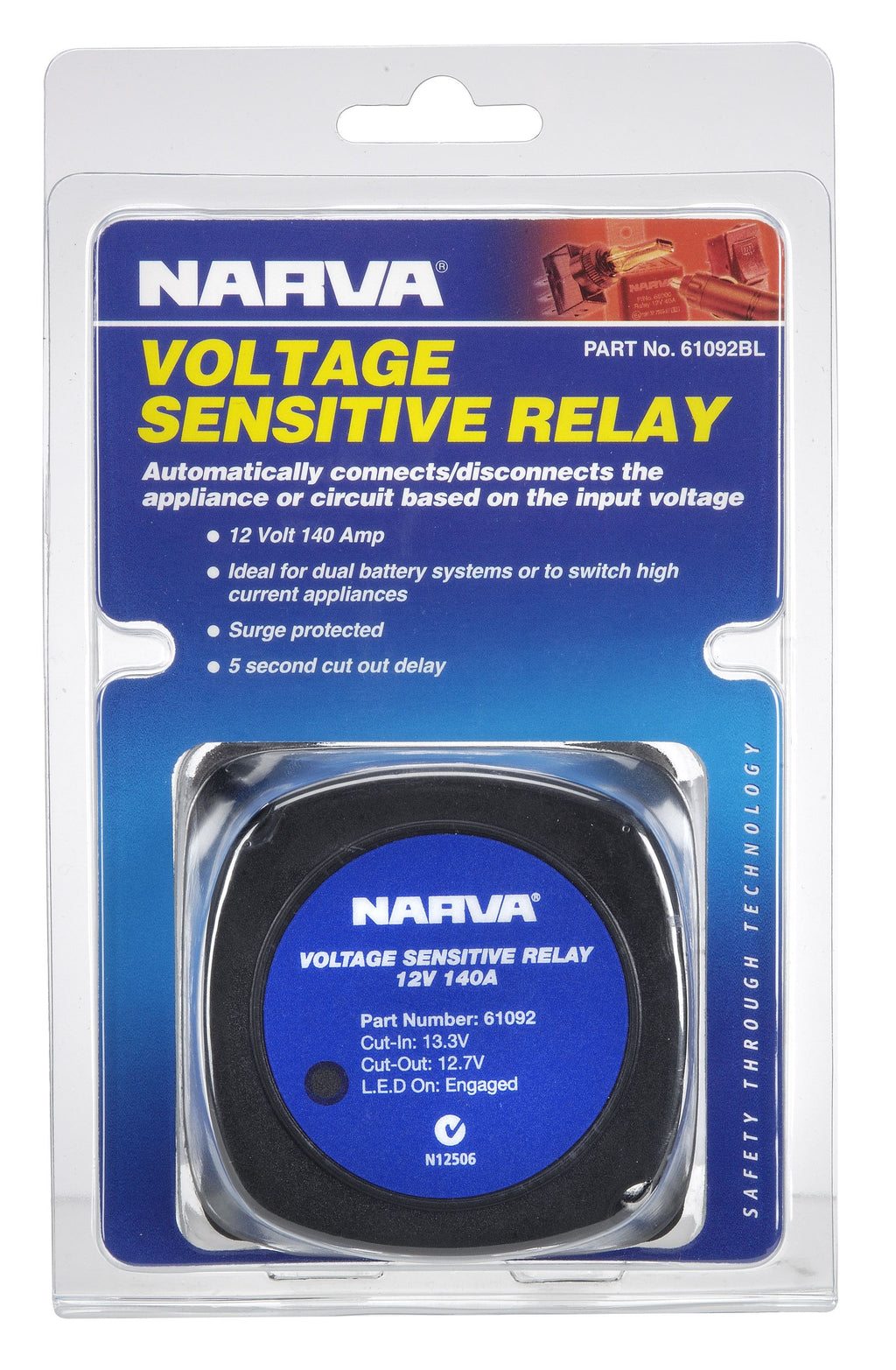 12 VOLT 140 AMP VOLTAGE SENSITIVE RELAY - 61092BL