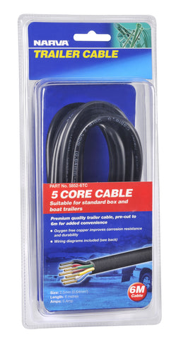 5A 2.5MM 5 CORE TRAILER CABLE (6M) - 5852-6TC