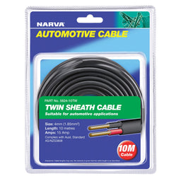 15A 4MM TWIN CORE SHEATHED CABLE (10M) RED/BLACK - 5824-10TW