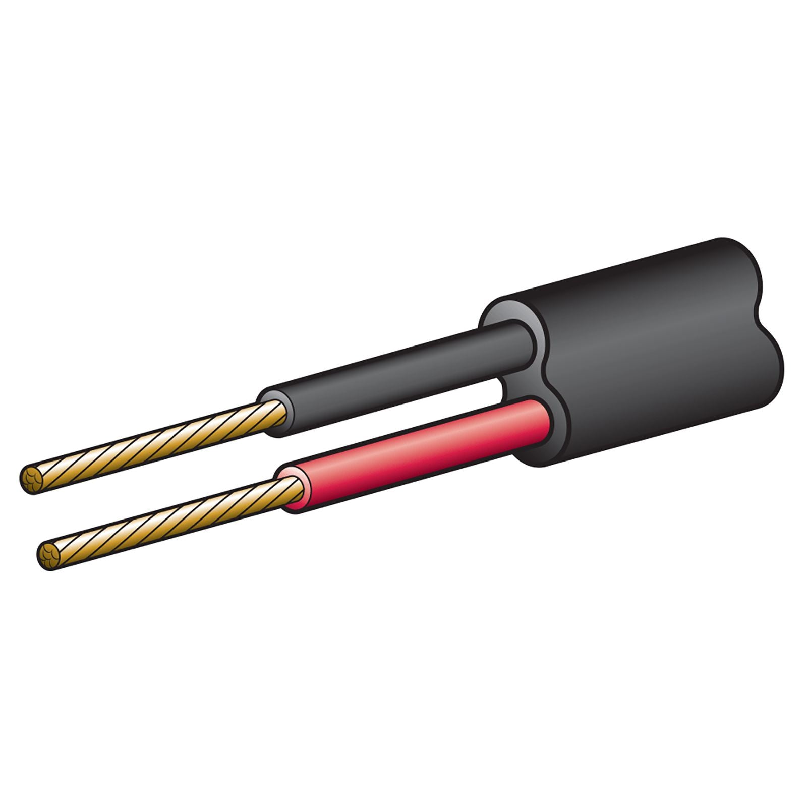 CABLE ELEC TWO CORE 2.5MM 5A 100M RED + BLACK - 5822-100TW