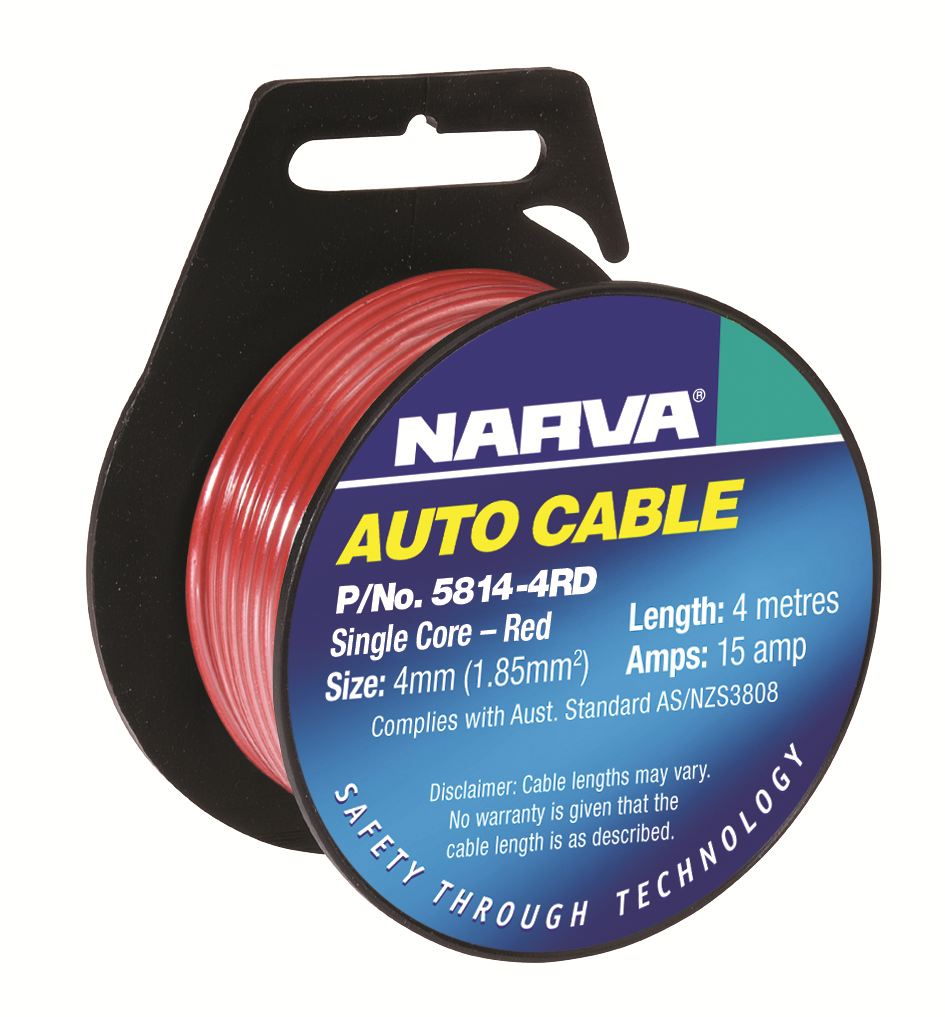 CABLE S/CORE 4MM 15A 4M RED - 5814-4RD
