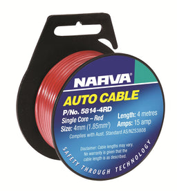 CABLE S/CORE 4MM 15A 4M RED - 5814-4RD