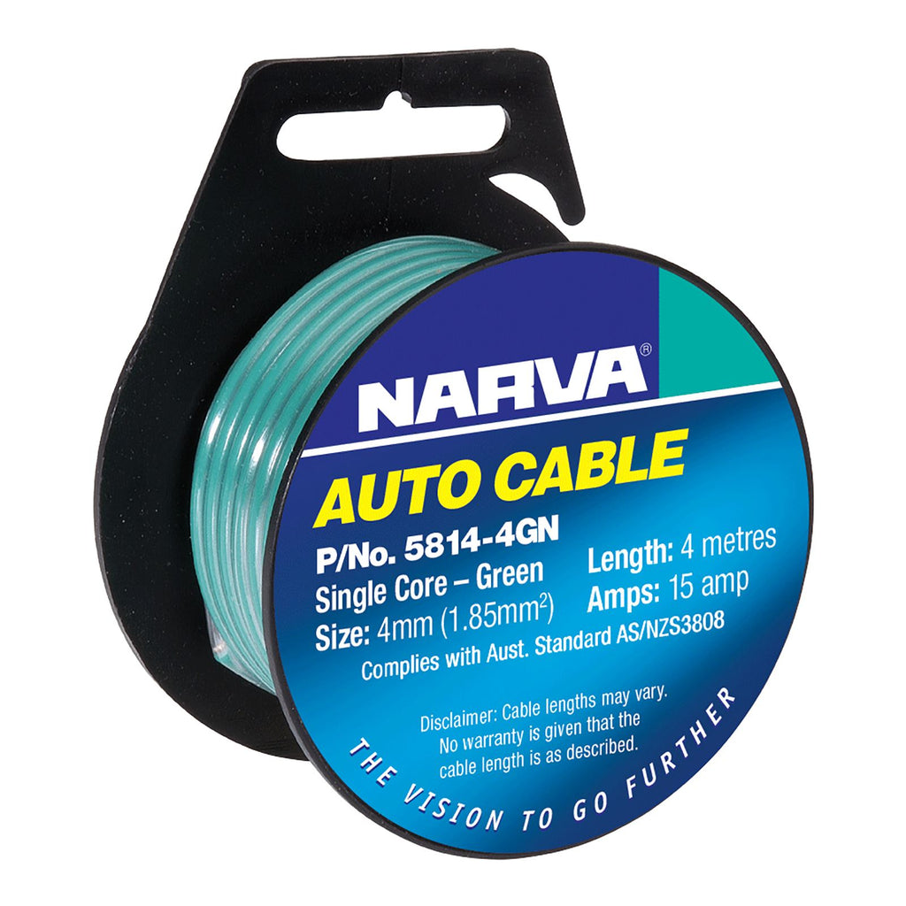 CABLE S/CORE 4MM 15A 4M GREEN - 5814-4GN