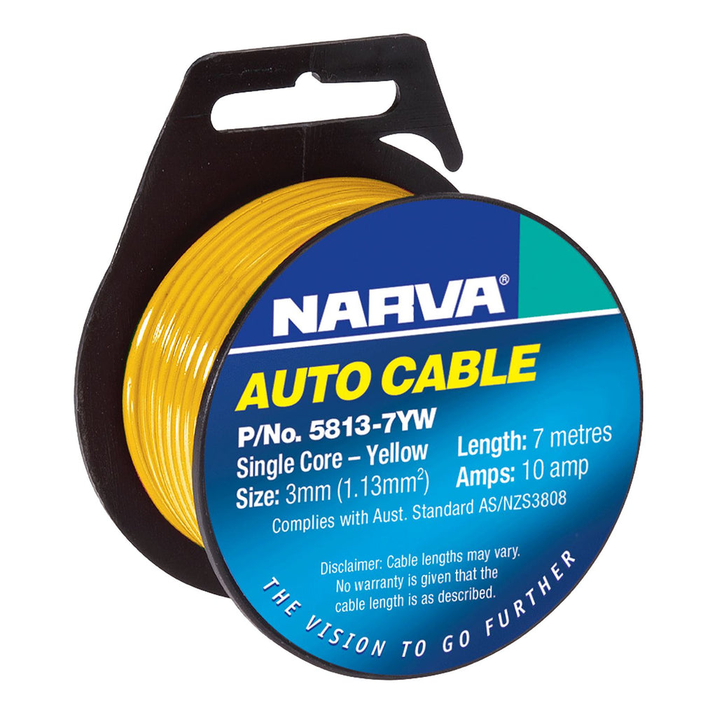 10A 3MM YELLOW SINGLE CORE CABLE (7M) - 5813-7YW