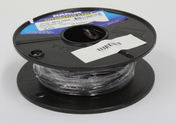 10A 3MM BLACK SINGLE CORE CABLE (30M) - 5813-30BK