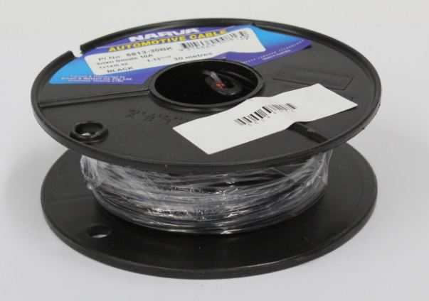 10A 3MM BLACK SINGLE CORE CABLE (30M) - 5813-30BK