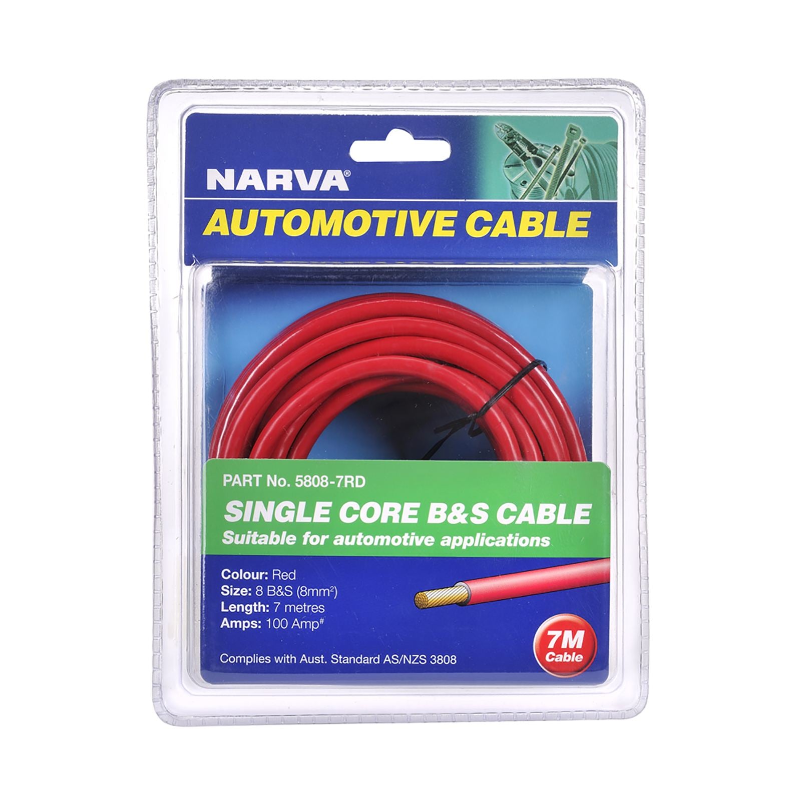 100A RED 8 B&S CABLE (5M) - 5808-7RD