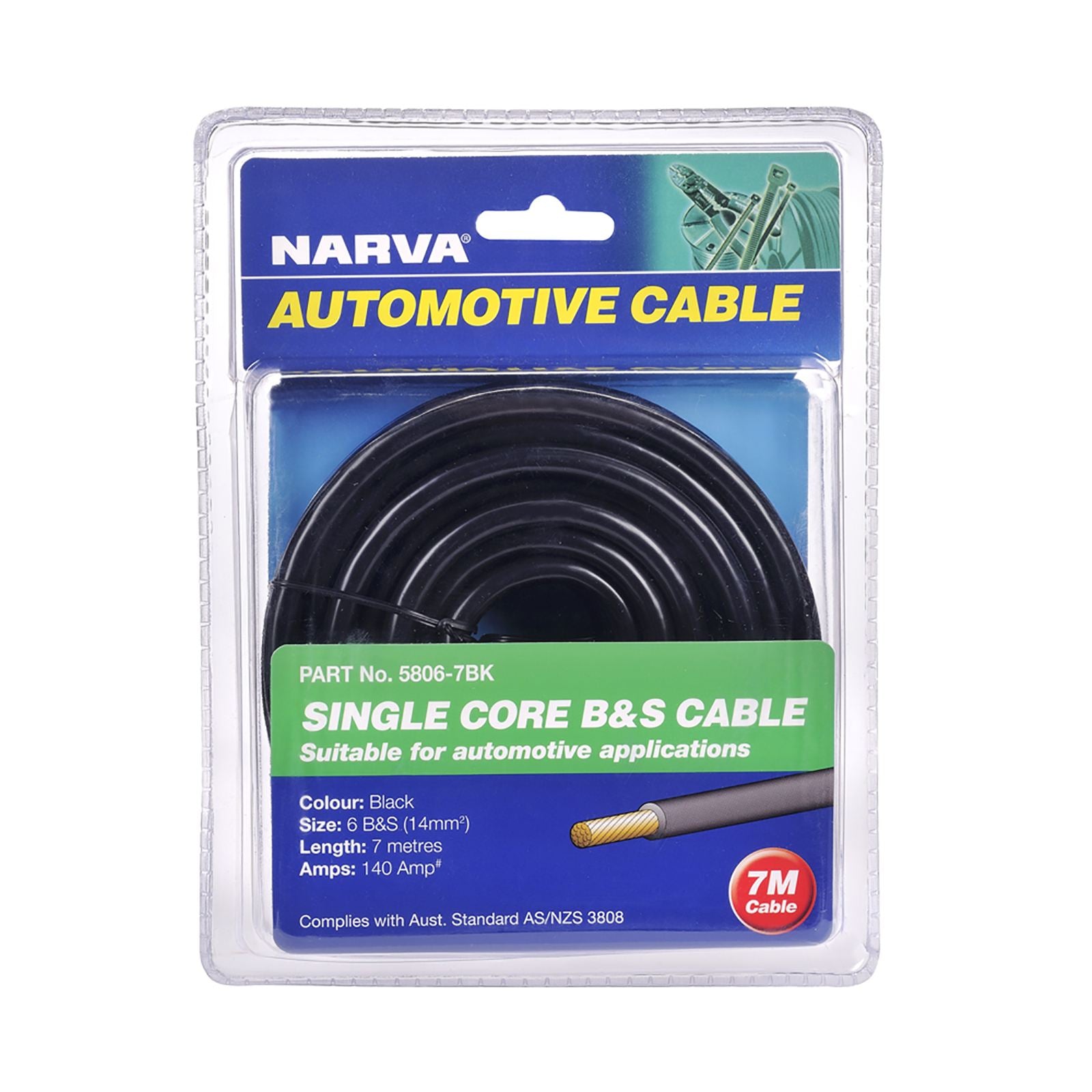 140A BLACK 6 B&S CABLE (7M) - 5806-7BK
