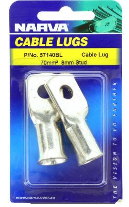 70MM2 8MM STUD FLARED ENTRY CABLE LUG (PACK OF 2) - 57140BL