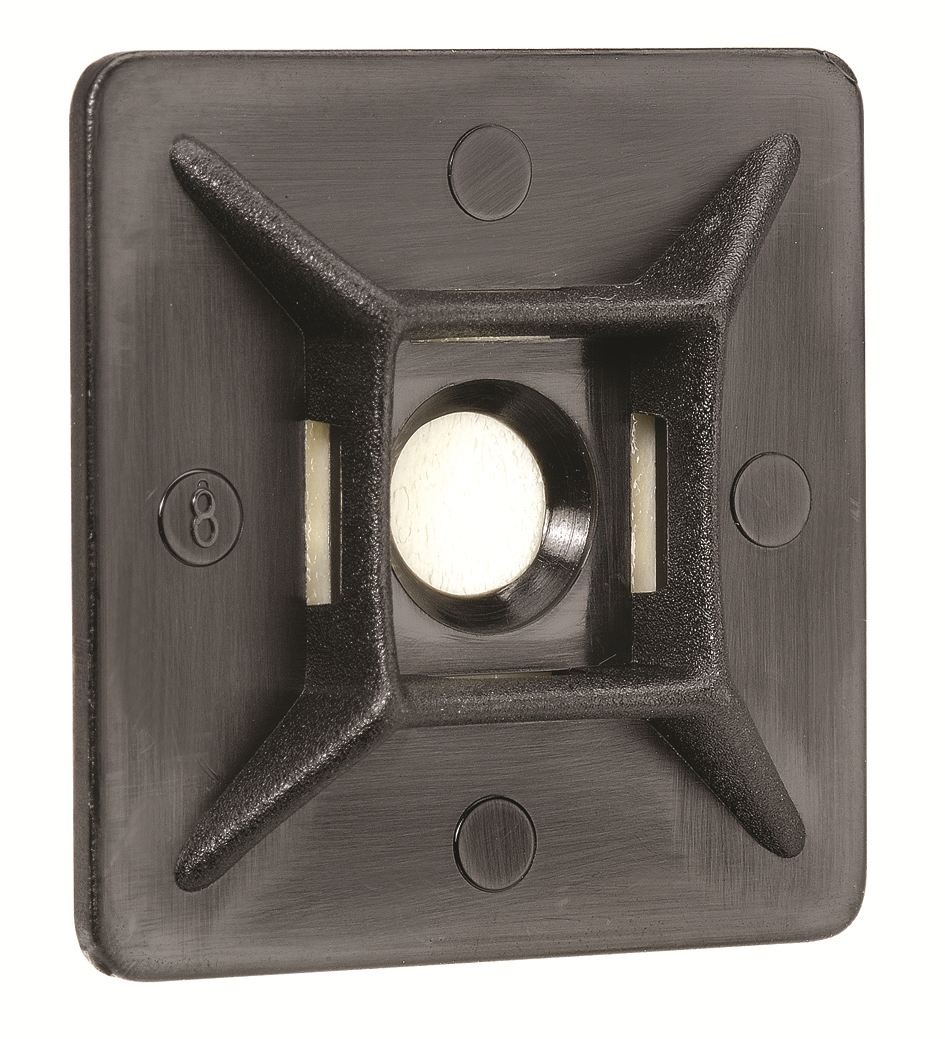 BLACK U.V. WEATHER RESIST CABLE TIE MOUNTS 28X28MM - 56446