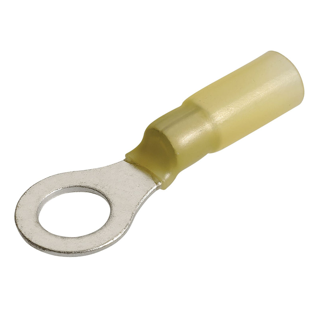 6.3MM ADHESIVE LINED RING TERMINAL YELLW (50 PACK) - 56372