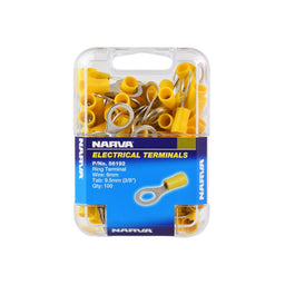 9.5MM RING TERMINAL YELLOW (100 PACK) - 56192