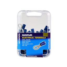 6.3MM RING TERMINAL BLUE (100 PACK) - 56180