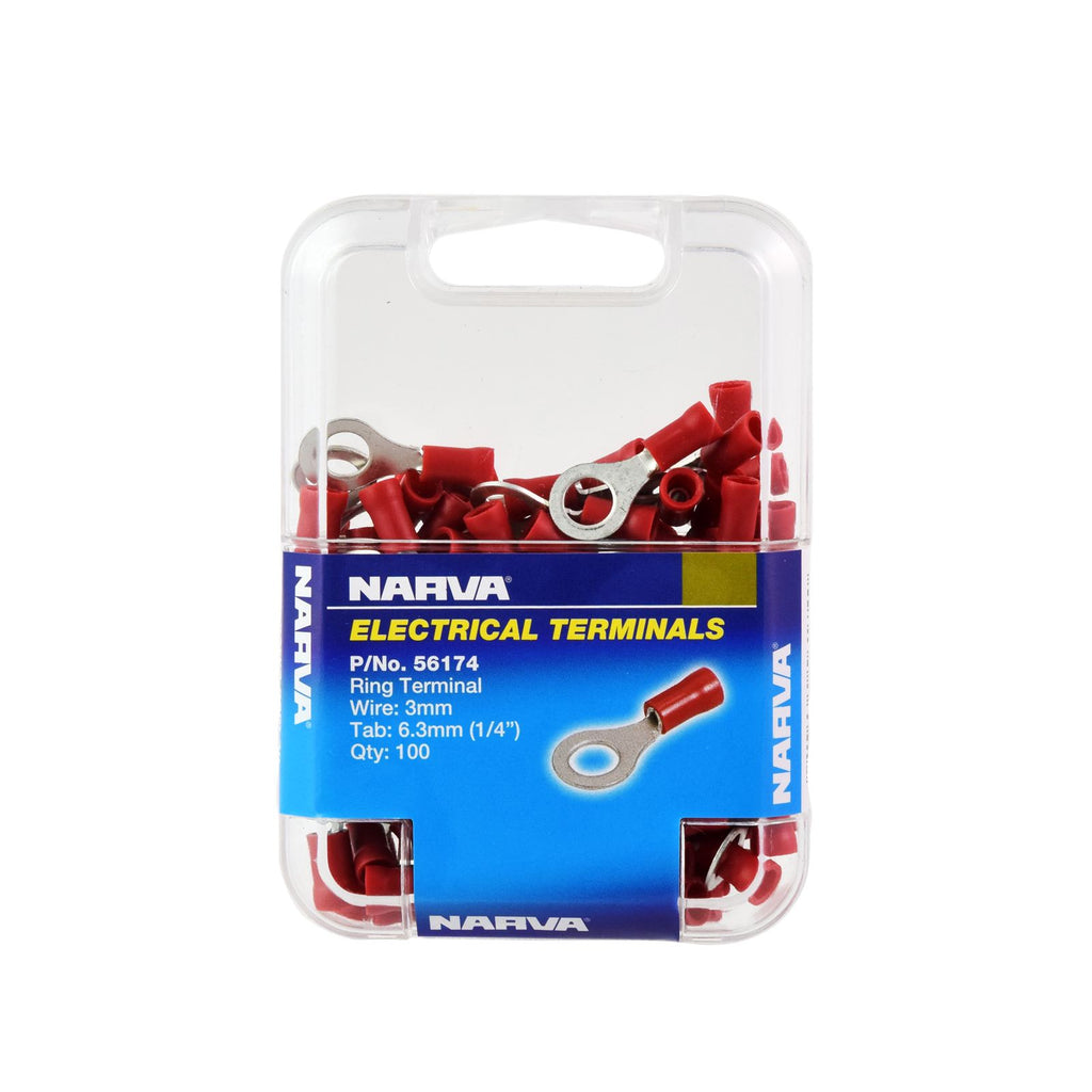 6.3MM RING TERMINAL RED (100 PACK) - 56174