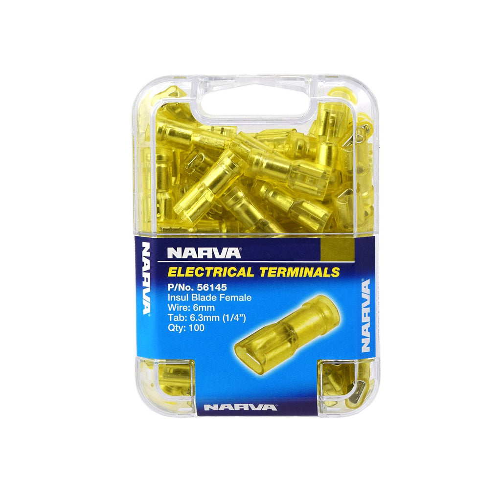 6.3 X 0.8MM FEMALE BLADE TERMINAL YELLW (100 PACK) - 56145