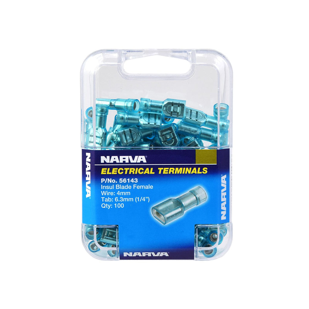 6.3 X 0.8MM FEMALE BLADE TERMINAL BLUE (100 PACK) - 56143