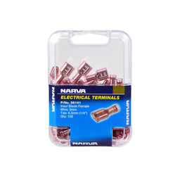 6.3 X 0.8MM FEMALE BLADE TERMINAL RED (100 PACK) - 56141