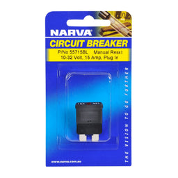 15 AMP BLUE MANUAL RESETTING CIRCUIT BREAKER (1) - 55715BL