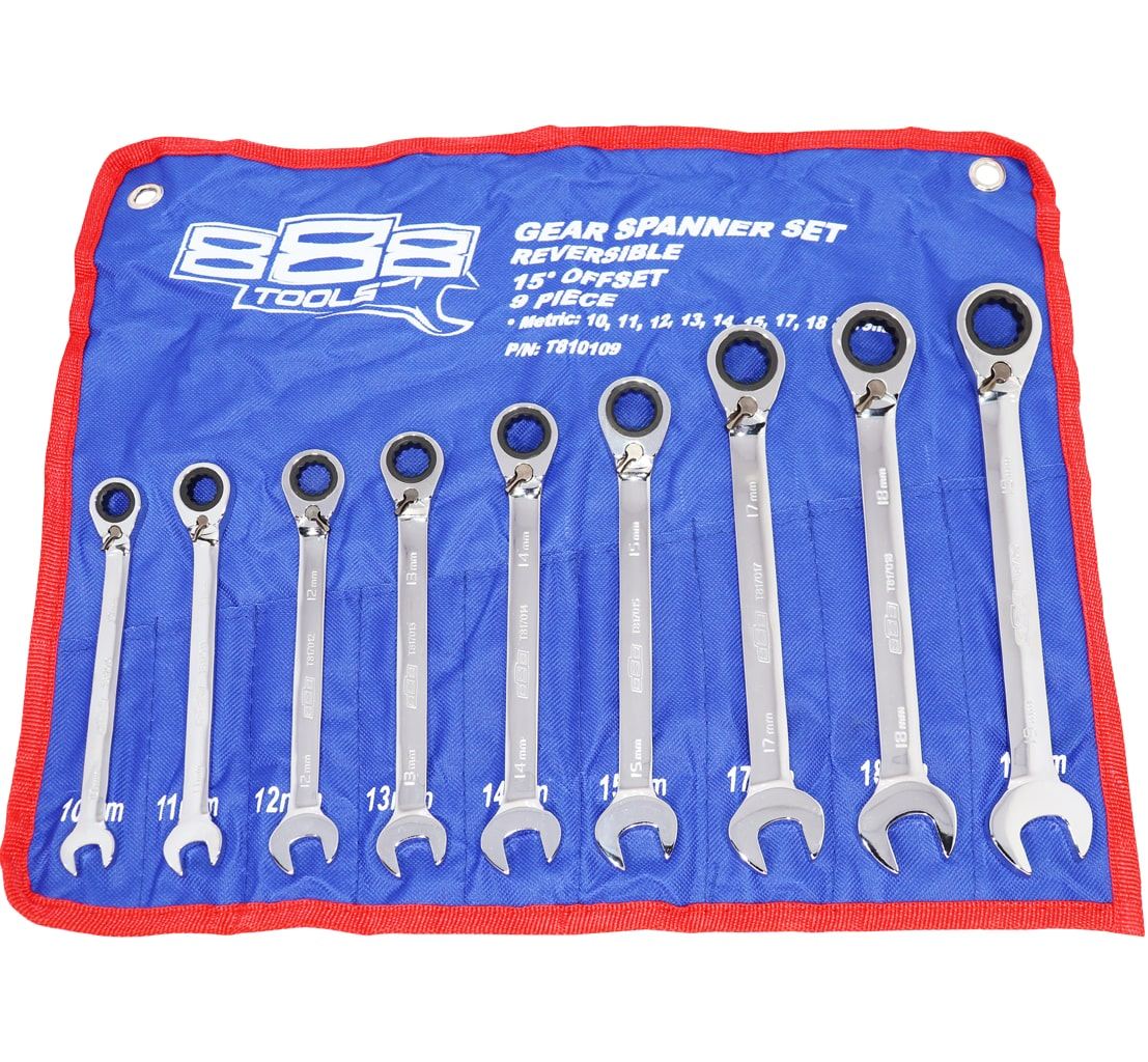 SPANNER SET - ROE GEARDRIVE REVERSIBLE METRIC 9PC - T810109