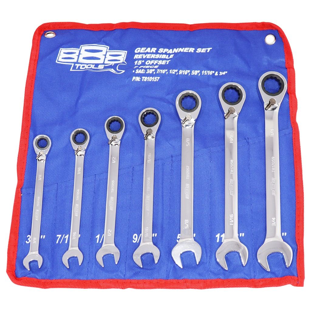 SPANNER SET - ROE GEARDRIVE REVERSIBLE SAE 7PC - T810157
