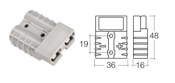 HEAVY-DUTY 50 AMP CONNECTOR HOUSING GREY - 57200