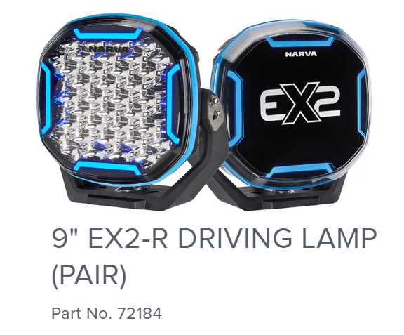 EX2-R DRIVING LAMP (PAIR)" 12/24V  9" RGB DAY TIME - 72184