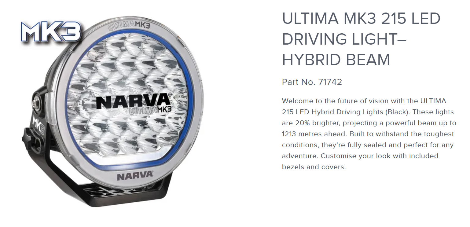 ULTIMA 215 MK3 LED HYBRID BEAM DRIVING LIGHT - 71742