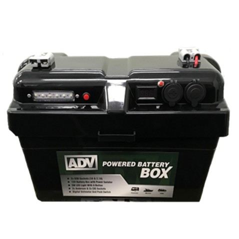 POWERED BATTERY BOX 12V WITH ISOLATER 2 X USB, AND - BB850E